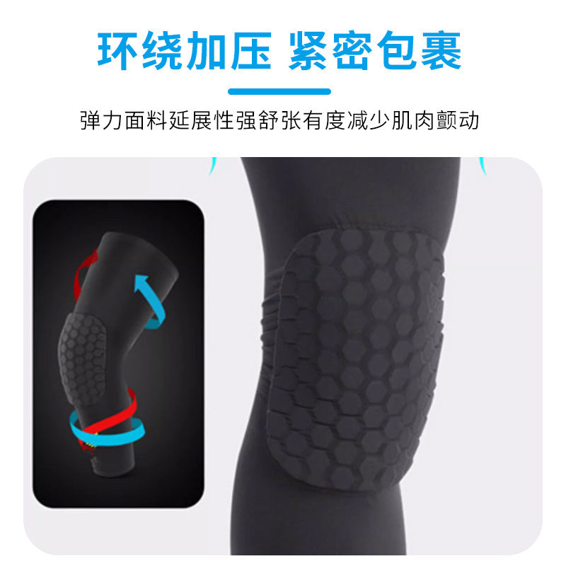 Honeycomb Anti-Collision Knee Pads Adult Outdoor Sports Football Leggings Socks Breathable Calf Protection Children's Cycling Protective Gear Equipment