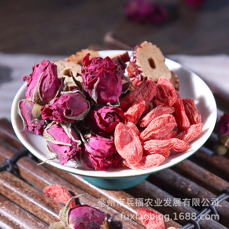 Pingyin rose tea, mulberry seeds, lemon slices, honeysuckle, wolfberry, chrysanthemum tea, canned and bottled scented tea, wholesale delivery