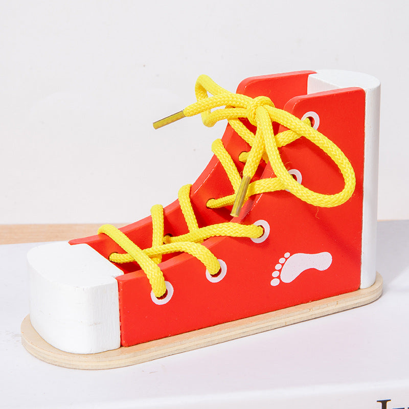 Children's shoelaces toy teaching aids learn to tie and practice wearing shoelaces baby Montessori kindergarten area early education toys