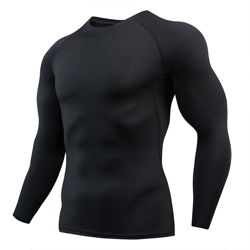 2025 new spot quick-drying breathable outdoor running sports compression tight fitness training printed long-sleeved top