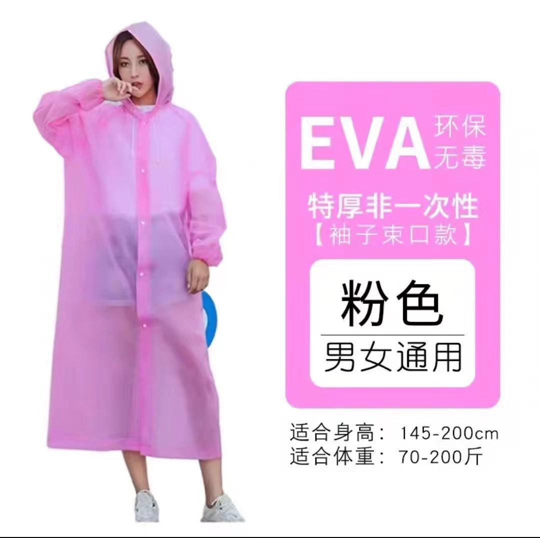 Non-disposable thickened outdoor travel adult poncho rafting EVA portable light men's and women's fashion, raincoat wholesale
