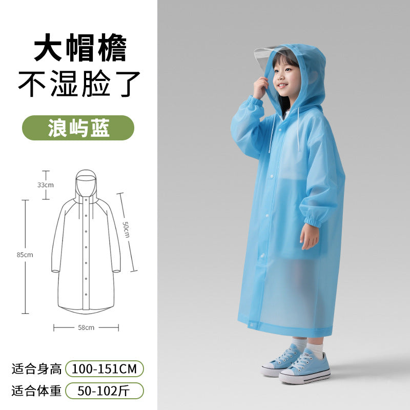 Adult non-disposable long raincoat, outdoor travel, mountaineering and hiking, thickened whole body rainstorm-proof poncho with brim