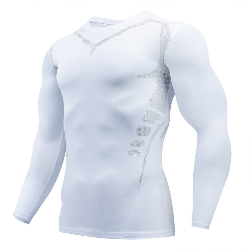 2025 new spot quick-drying breathable outdoor running sports compression tight fitness training printed long-sleeved top