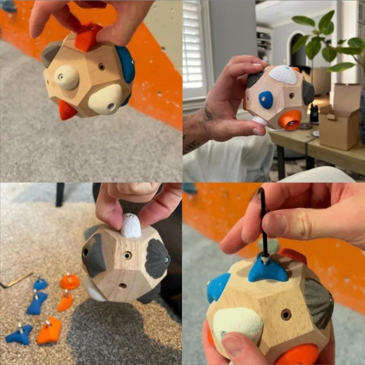 Household fingerboard Father and son share home equipment Rehabilitation Rock climbing training Enhance strength Accuracy Practice ball