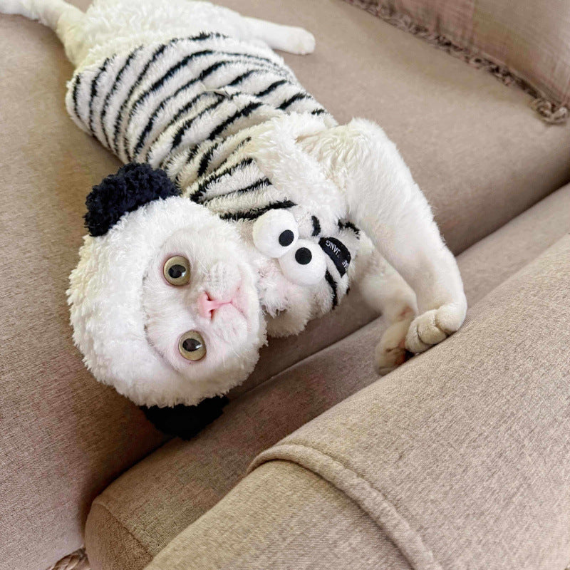 Cat winter thickened warm fleece sphinx hairless cat clothes autumn and winter kitten German cat sleeveless vest