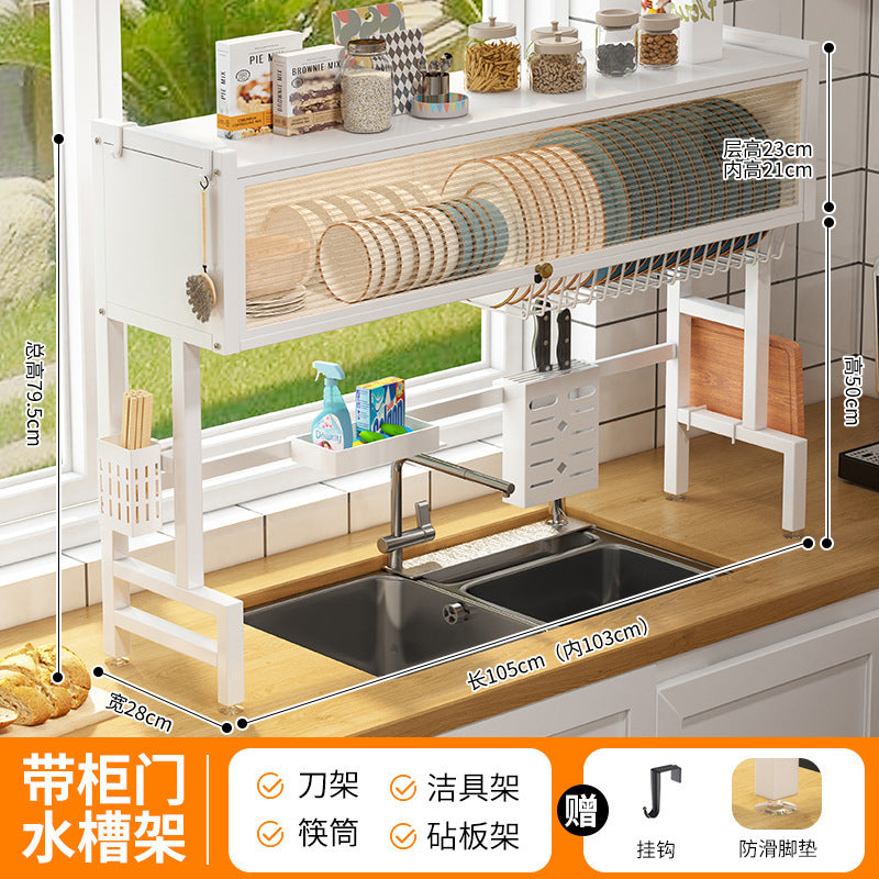 Wholesale Kitchen Sink Drain Rack Household Kitchen Multipurpose Sink Cupboard Dishes Door Storage Shelf