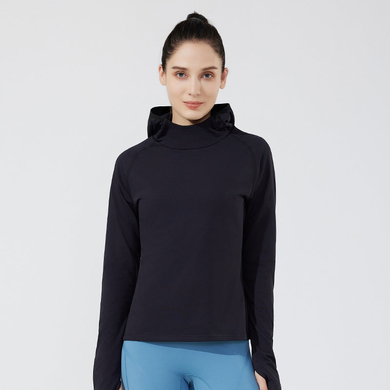 Autumn and winter new men and women couples hooded velvet sports yoga top outdoor casual jacket outdoor running long sleeves