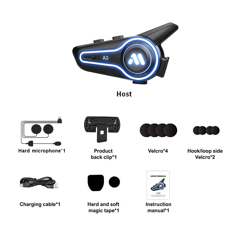 New A3 and A3PRO helmet bluetooth bluetooth headset motorcycle integrated locomotive waterproof takeaway headset