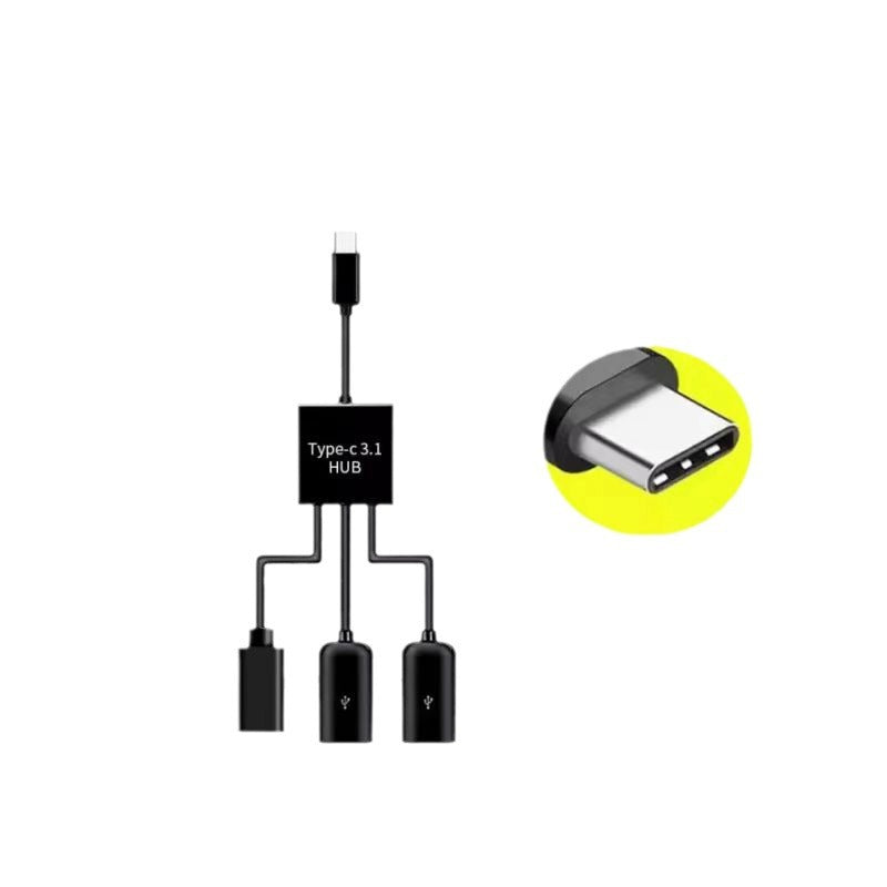 Multifunctional OTG data cable, one to three tablet USB splitter otg adapter power supply function