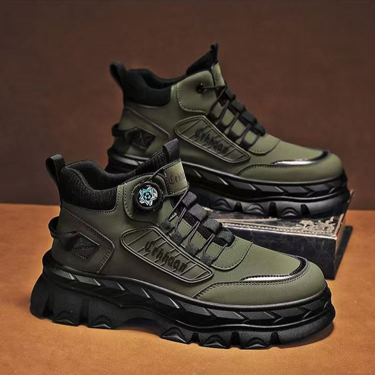 Cross-border wholesale Spring and Autumn new high-top casual sports trendy shoes thick-soled non-slip outdoor tooling Martin boots men's shoes