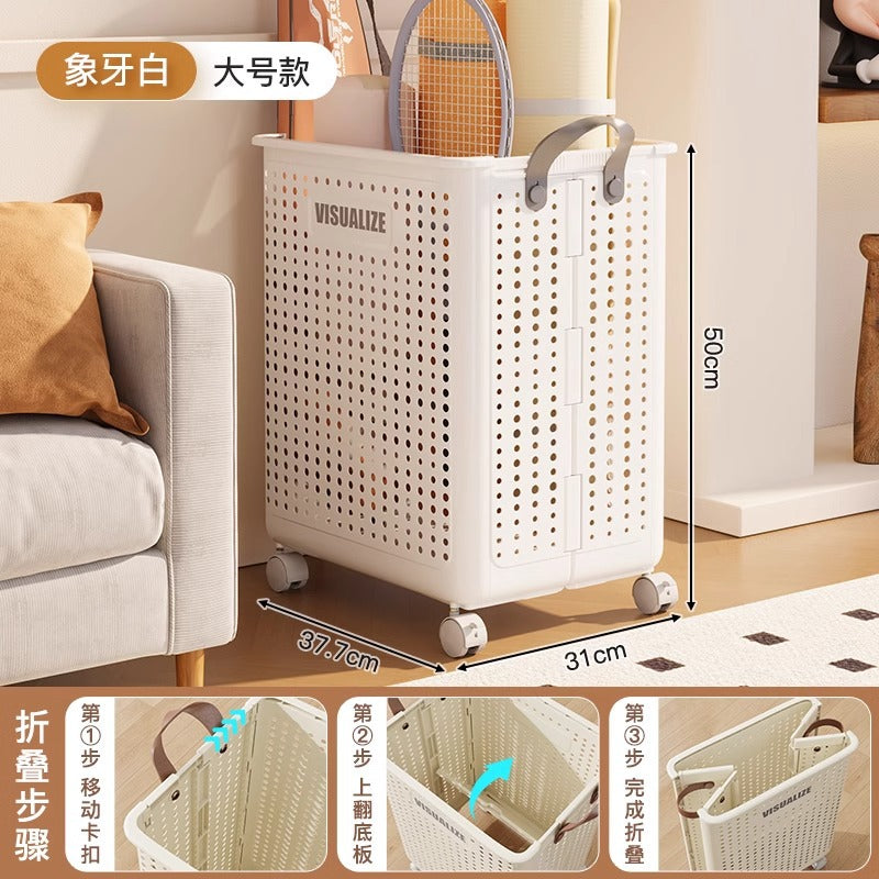 Yoga mat storage basket with wheels Home sports tools Organizing artifact Badminton storage Fitness equipment rack