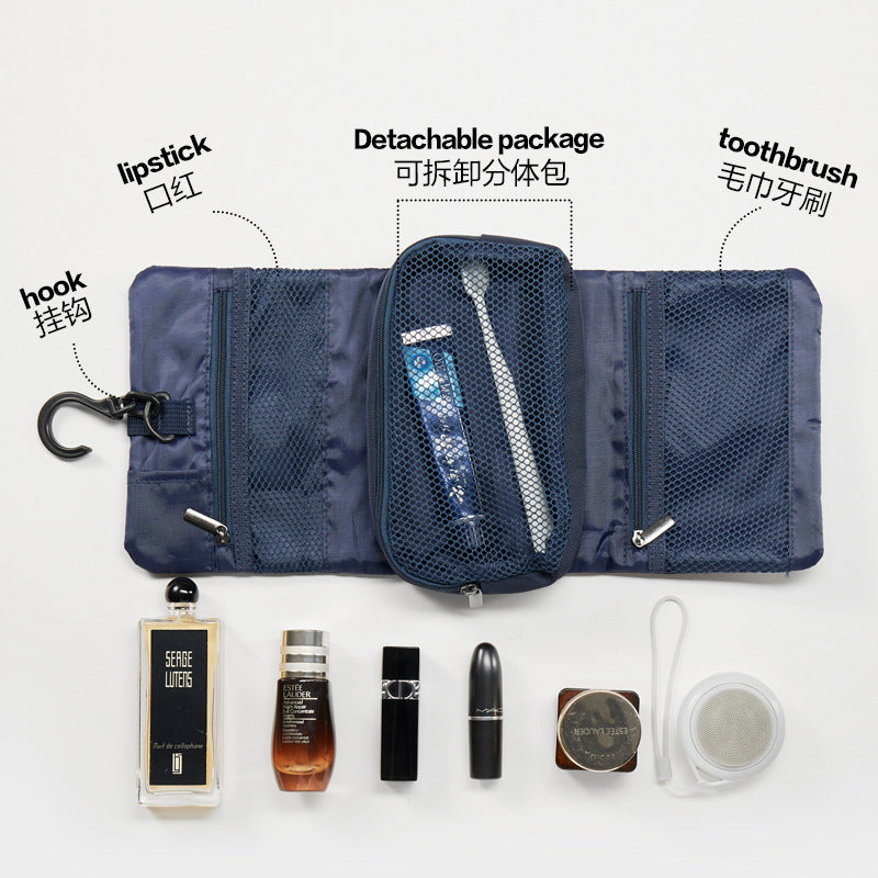 Unprinted Japanese buckle folding toilet bag hook men's business trip toiletries storage bag cosmetic bag
