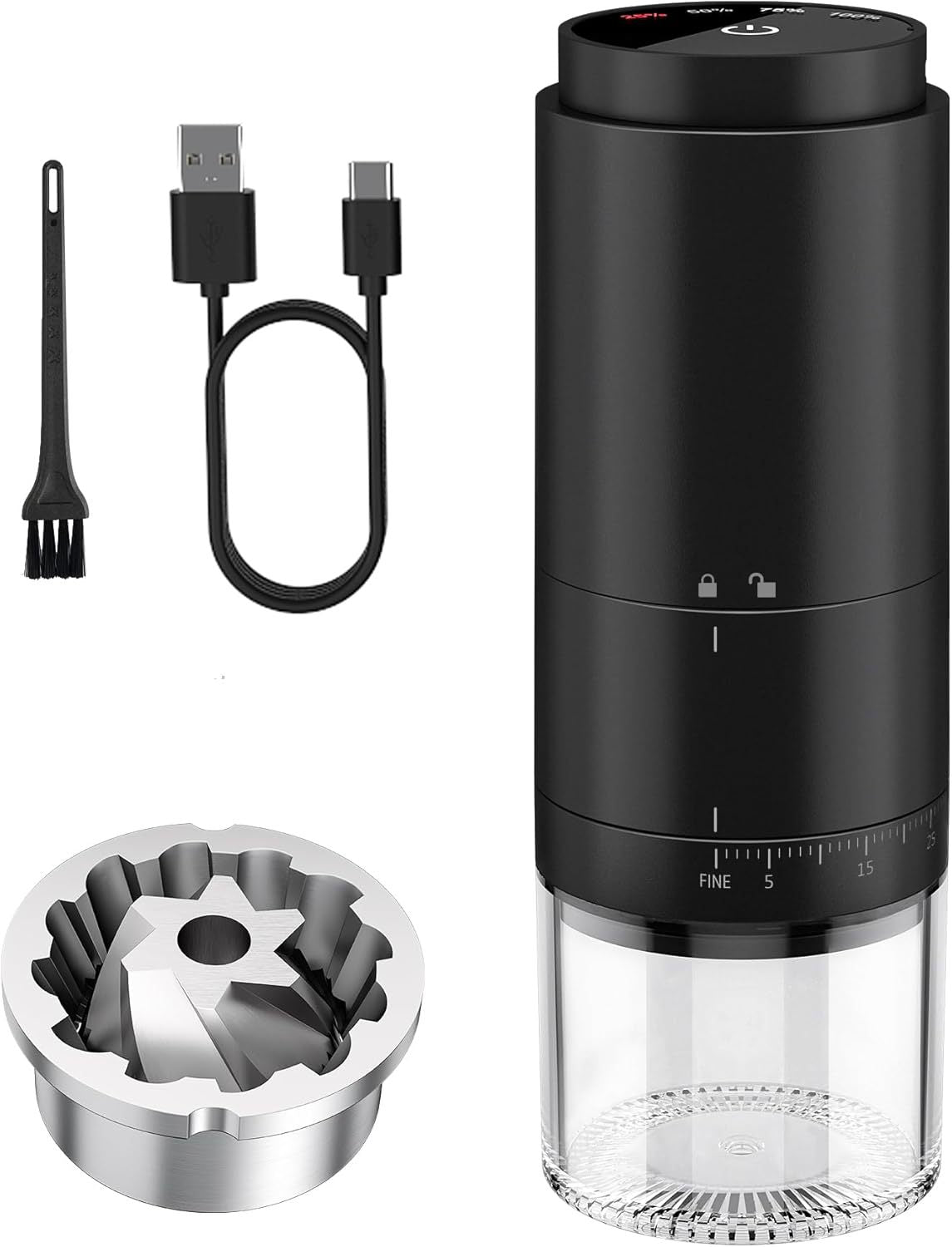 Cross-border Portable Electric Bean Grinder Coffee Machine USB Rechargeable Coffee Grinder, Electric Coffee Grinder Coffee Grinder New