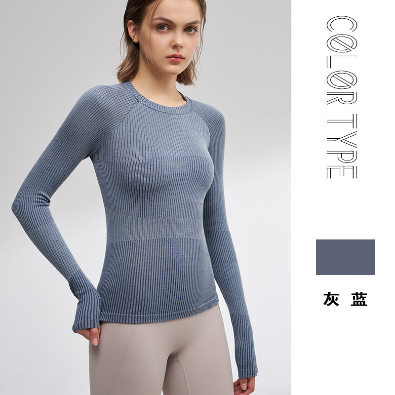 Outdoor yoga clothes women's long-sleeved running sports fitness clothes tops slim-fitting breathable modal cotton high-elastic shapewear