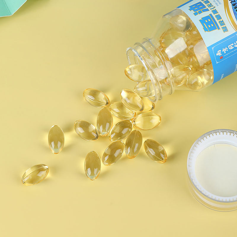 Nanjing Tong Ren Tang Deep Sea Fish Oil Gel Candy Sandwich Soft Gel Sugar Free Cod Oil Factory Wholesale One Piece