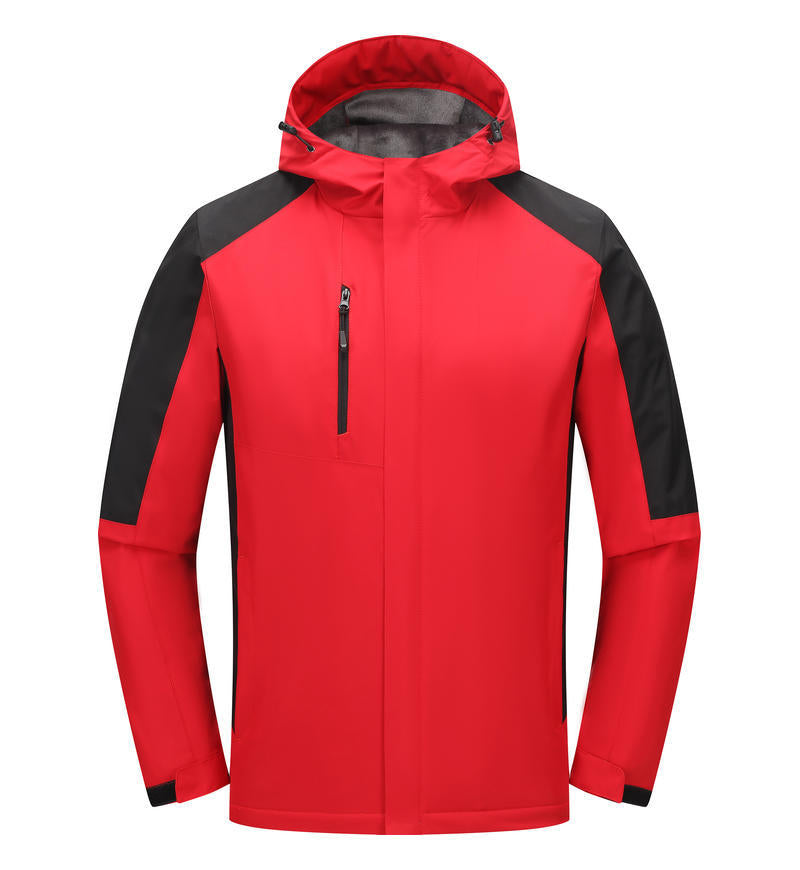 Jacket custom embroidery printed logo outdoor windproof waterproof autumn and winter stand-up collar sportswear group work clothes