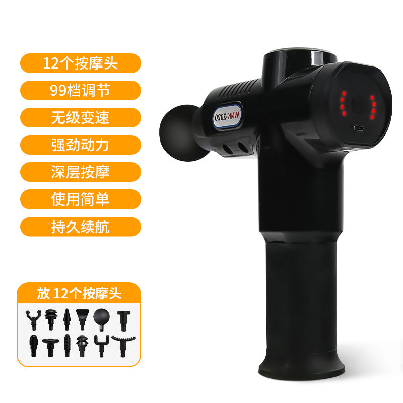 Cross-border 12-head strong fascia gun, rechargeable neck membrane grab muscle massager, professional grade multi-functional massage gun new