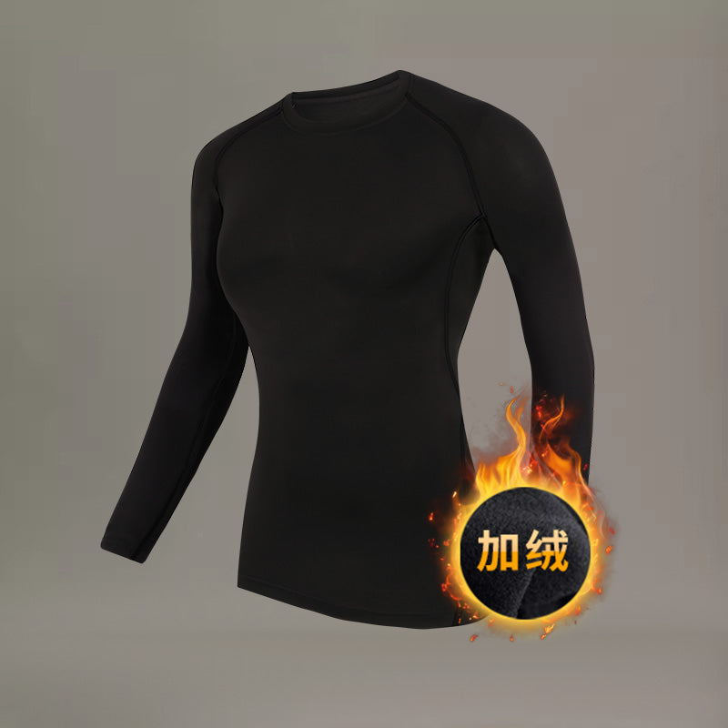 Quick-drying clothes women's yoga suit winter running sports long sleeves autumn and winter outdoor mountaineering morning running gym top