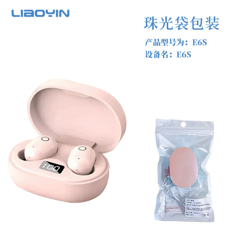 J15 new women's earphones Bluetooth wireless mini cute girls high value does not hurt the ears comfortable high sound quality E6S