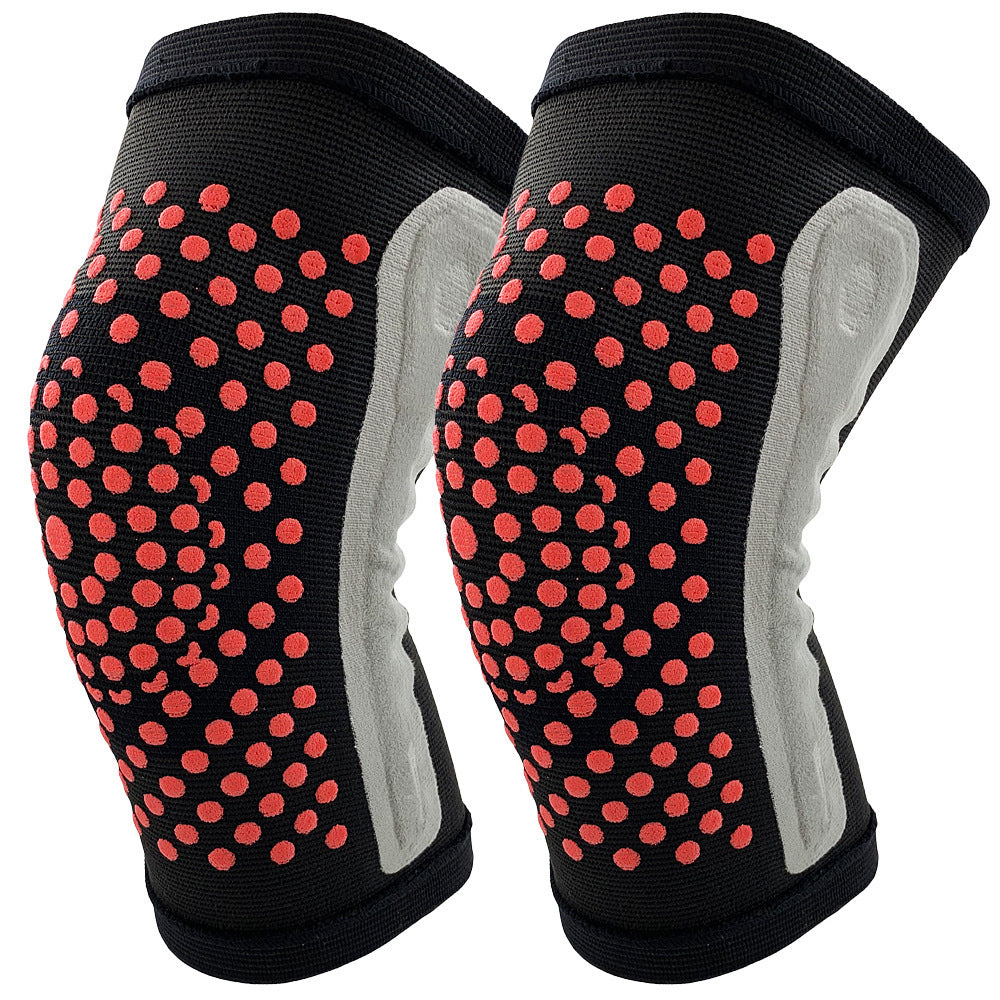 Knitted nylon warm knee pads autumn and winter sports cold protection leg pads gold fleece lined with fleece spring support anti-sprains