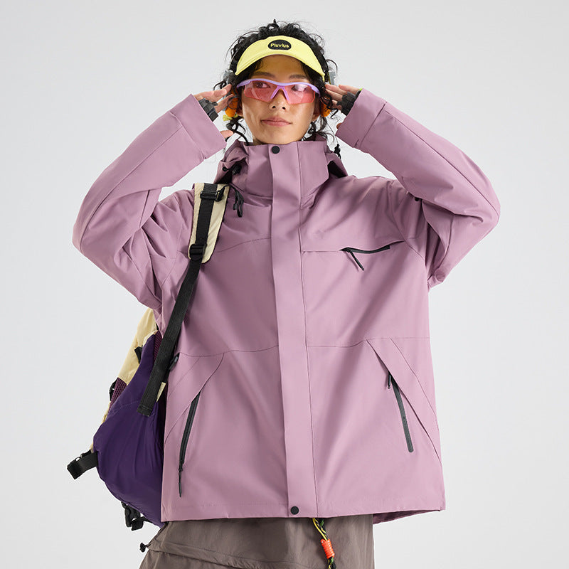 OOTD outdoor Luo Tuo, the same jacket, women's mountaineering suit, fleece liner, windproof and waterproof three-in-one jacket customization