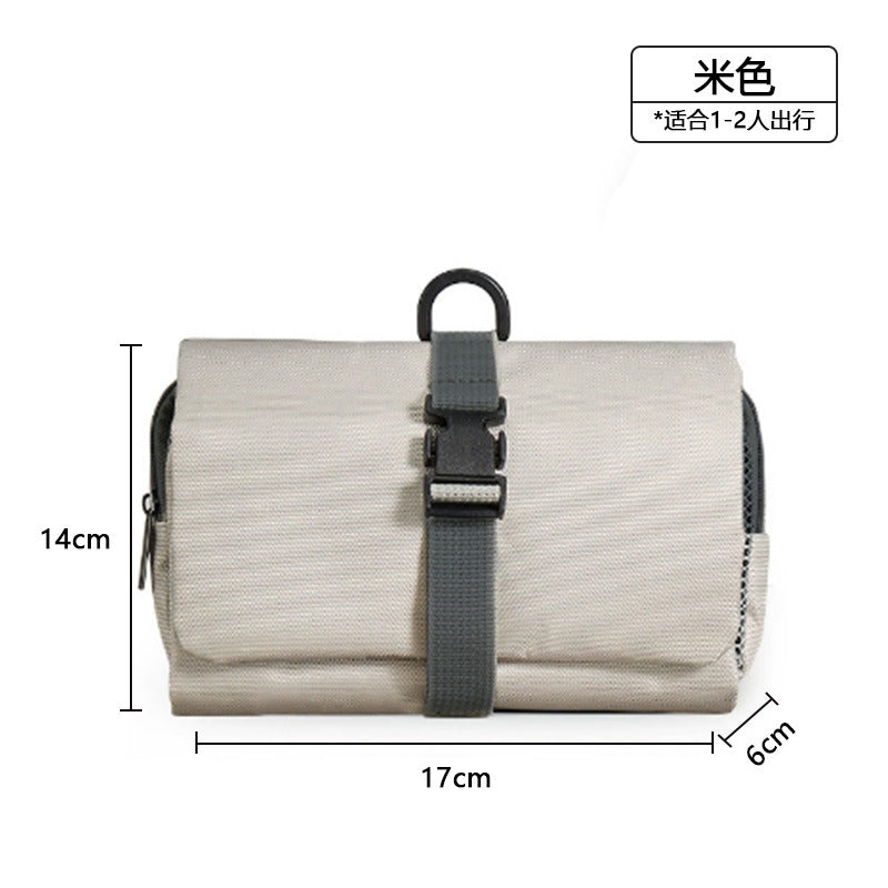Unprinted Japanese buckle folding toilet bag hook men's business trip toiletries storage bag cosmetic bag