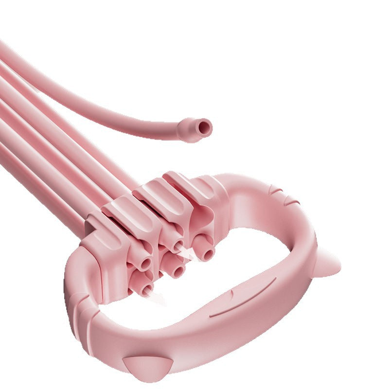 8 characters 6 tube tension device, women's open shoulder beauty back artifact, home yoga fitness elastic belt, open back practice, back tension rope