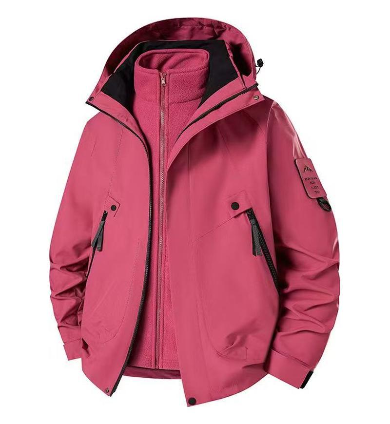 Jacket three-in-one men's fleece two-piece set removable sports outdoor windproof waterproof cold-proof warm jacket women