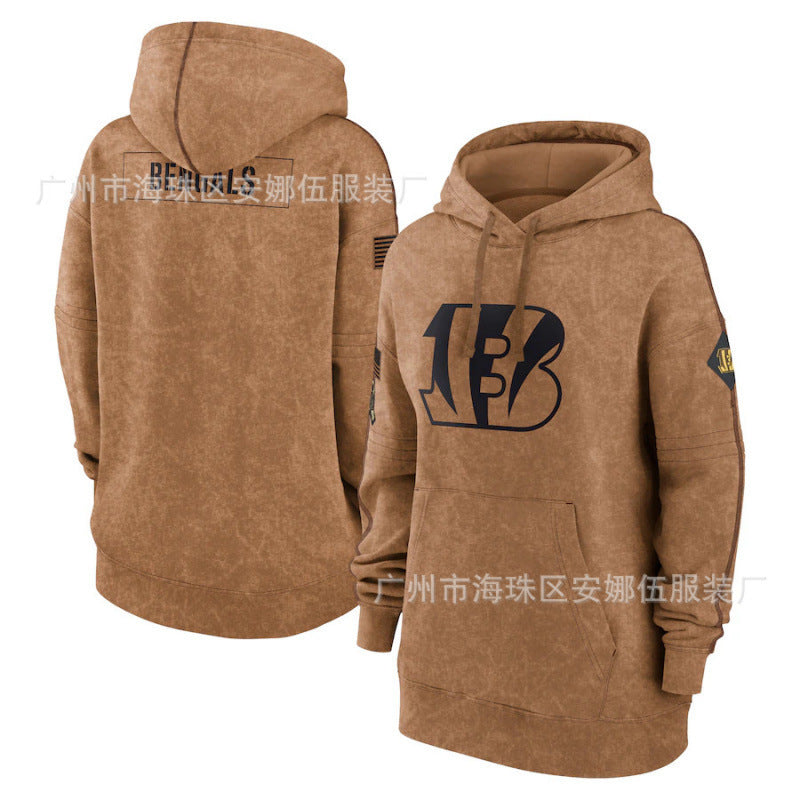 2023 new rugby women's hoodie jersey army green tribute sweater hot-pressed velvet rugby jersey