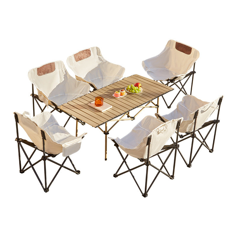 Young Master Yang Outdoor Camping Set Folding Table and Chair Combination Moon Chair Egg Roll Table One Piece Hair Factory Camping