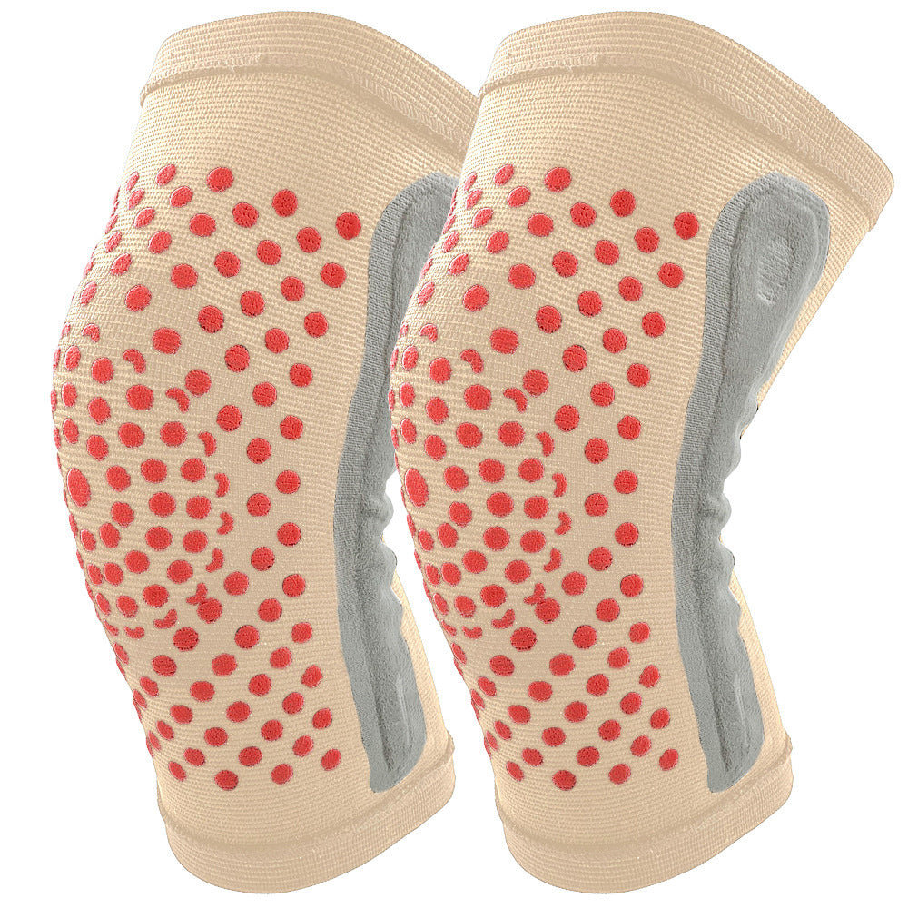 Knitted nylon warm knee pads autumn and winter sports cold protection leg pads gold fleece lined with fleece spring support anti-sprains