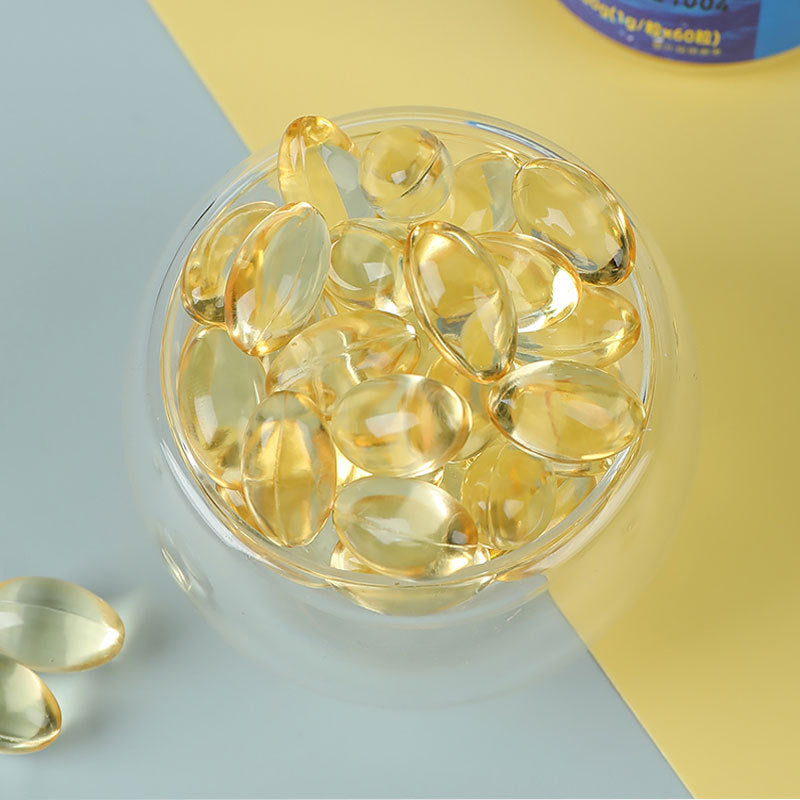 Nanjing Tong Ren Tang Deep Sea Fish Oil Gel Candy Sandwich Soft Gel Sugar Free Cod Oil Factory Wholesale One Piece