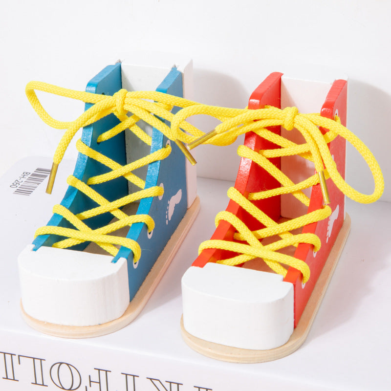 Children's shoelaces toy teaching aids learn to tie and practice wearing shoelaces baby Montessori kindergarten area early education toys