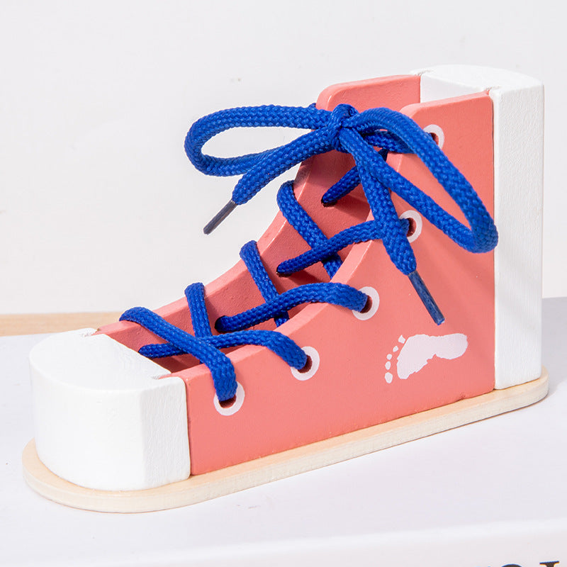 Montessori shoelaces teaching aids, learning to tie and practice wearing shoelaces, baby children's large kindergarten area early education toys