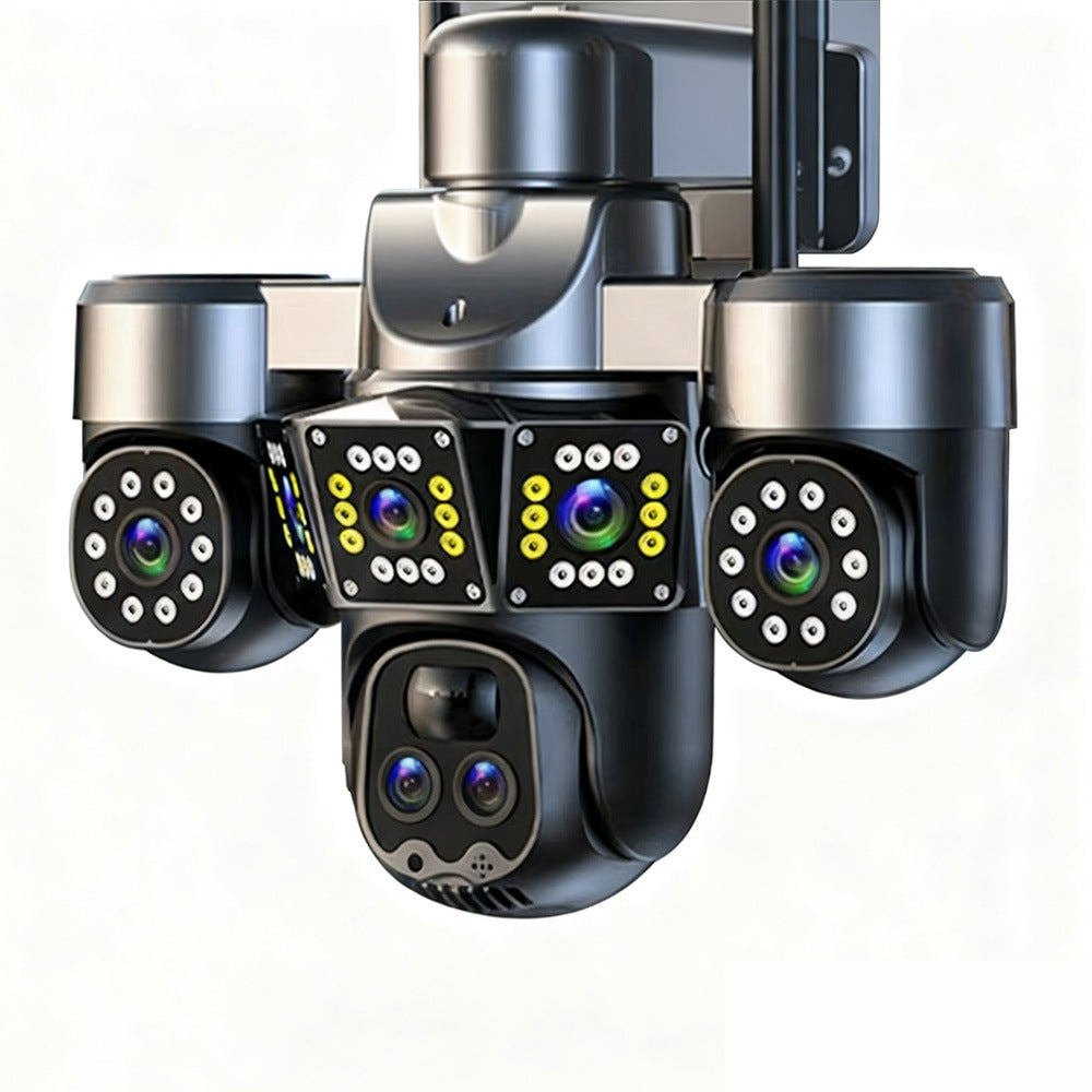 Solar five-screen monitor 340 degrees without dead ends Mobile phone remote outdoor high household electricity monitoring camera