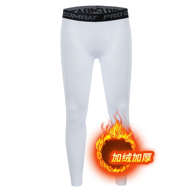Warm men's suit tight-fitting velvet warm long johns outdoor running sports quick-drying fitness clothes autumn and winter