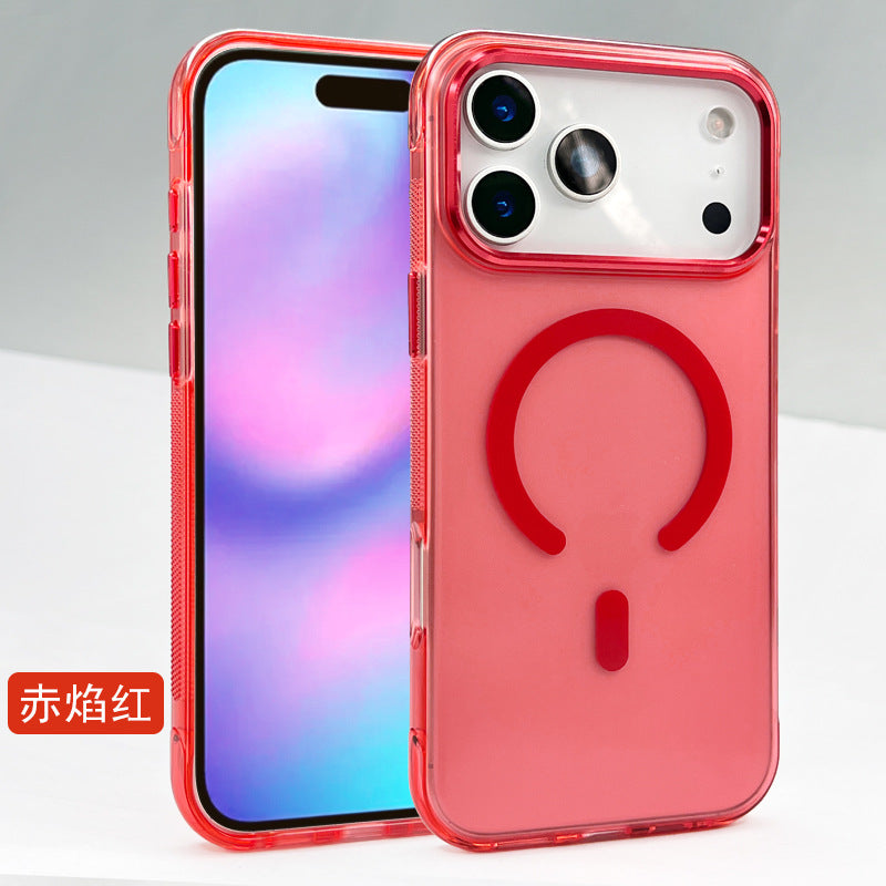 Applicable to Apple 17promax mobile phone case matte transparent iphone17Pro high-end magnetic mobile phone case