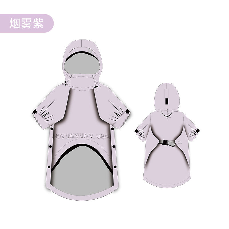 Dog clothes, raincoats, large outdoor waterproof jackets, breathable golden hair, side pasture traction rope, new cross-border