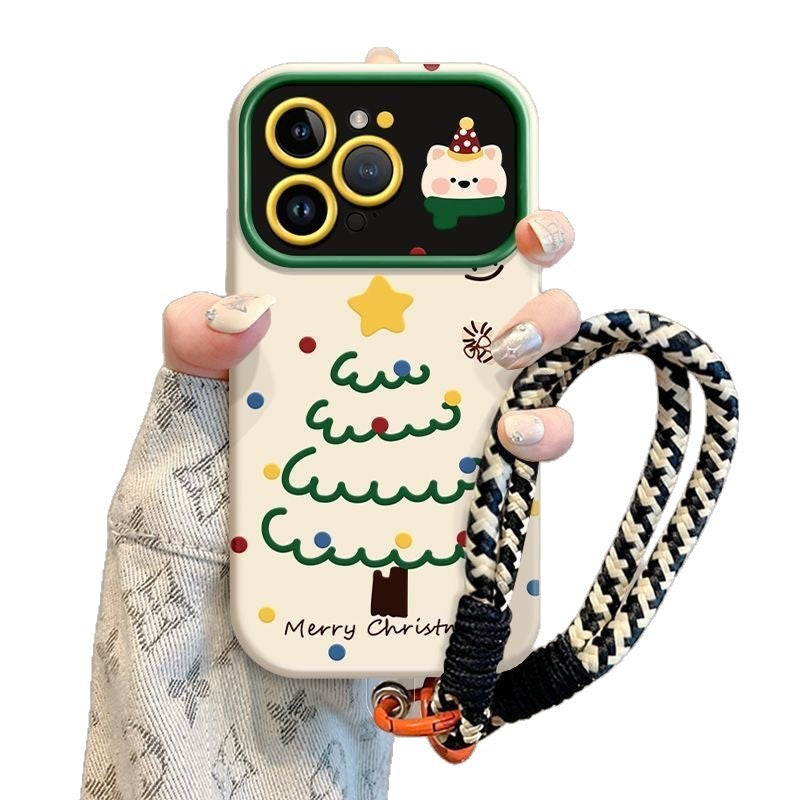 Dog Christmas tree for Apple 17PRO mobile phone case 16 large window 15 matte 14 anti-drop 12/11 soft case X