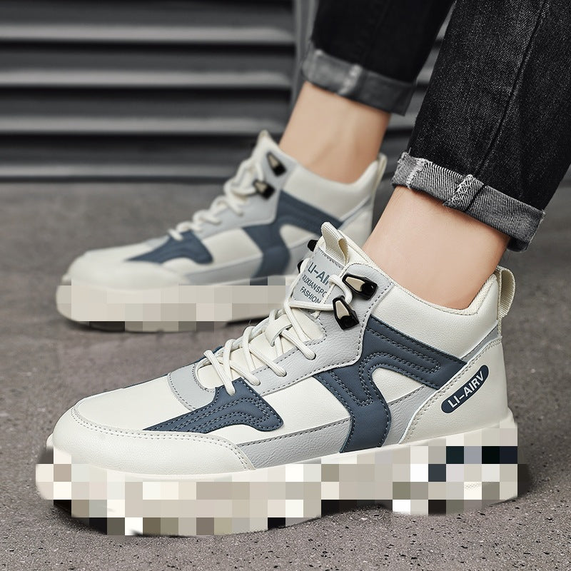 Autumn and winter warm trendy shoes outdoor high-top Martin boots men's shoes cotton shoes versatile tooling sports board shoes platform snow boots