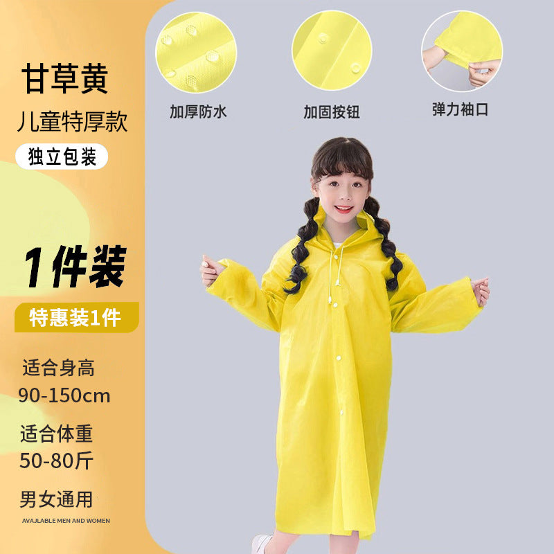 Disposable raincoat Adult children Outdoor travel Mountaineering hiking Thickened long full body rainstorm proof portable poncho