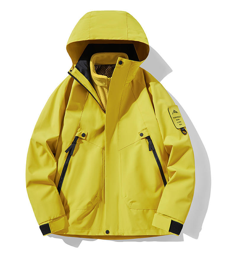 Jacket three-in-one men's fleece two-piece set removable sports outdoor windproof waterproof cold-proof warm jacket women