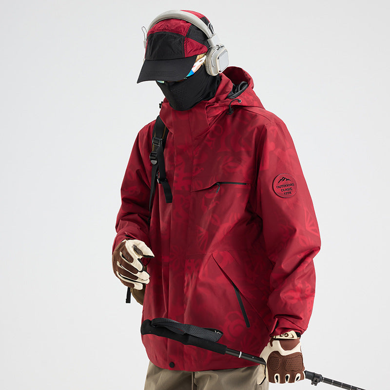 OOTD outdoor Luo Tuo, the same jacket, women's mountaineering suit, fleece liner, windproof and waterproof three-in-one jacket customization