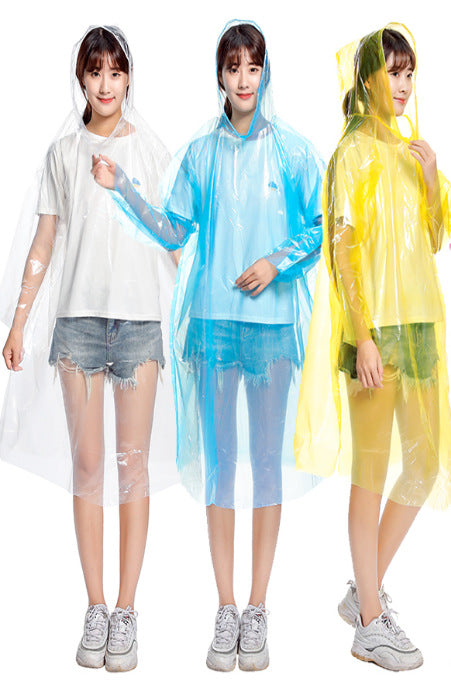 Disposable raincoat outdoor mountaineering portable travel raincoat thickened extra large portable raincoat spot supply