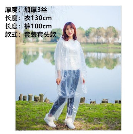 Disposable raincoat outdoor mountaineering portable travel raincoat thickened extra large portable raincoat spot supply