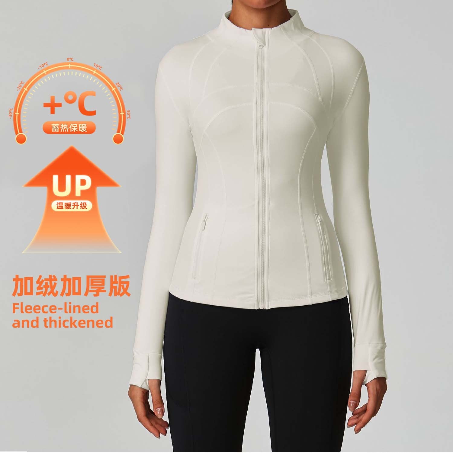 LuluID blazer jacket women's defined outdoor slim stand-up cardigan zip yoga suit top