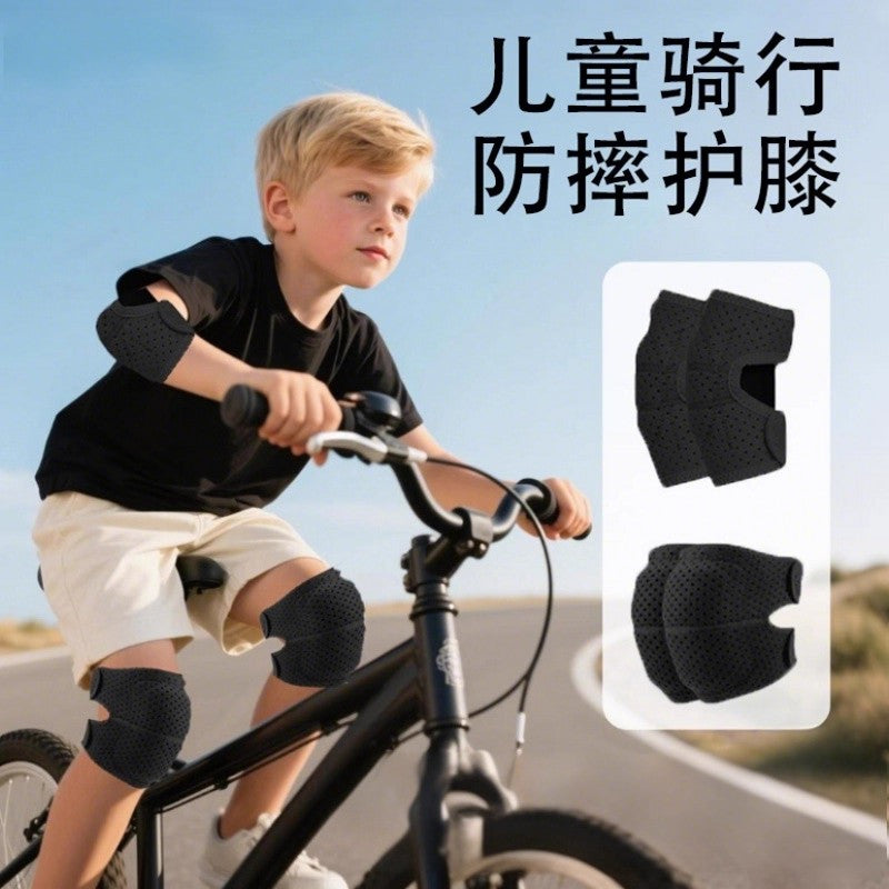 Children's Riding Knee Pads Sports Anti-Drop Elbow Pads Wrist Set Dancing Dance Protectors Winter Knee Cover Women