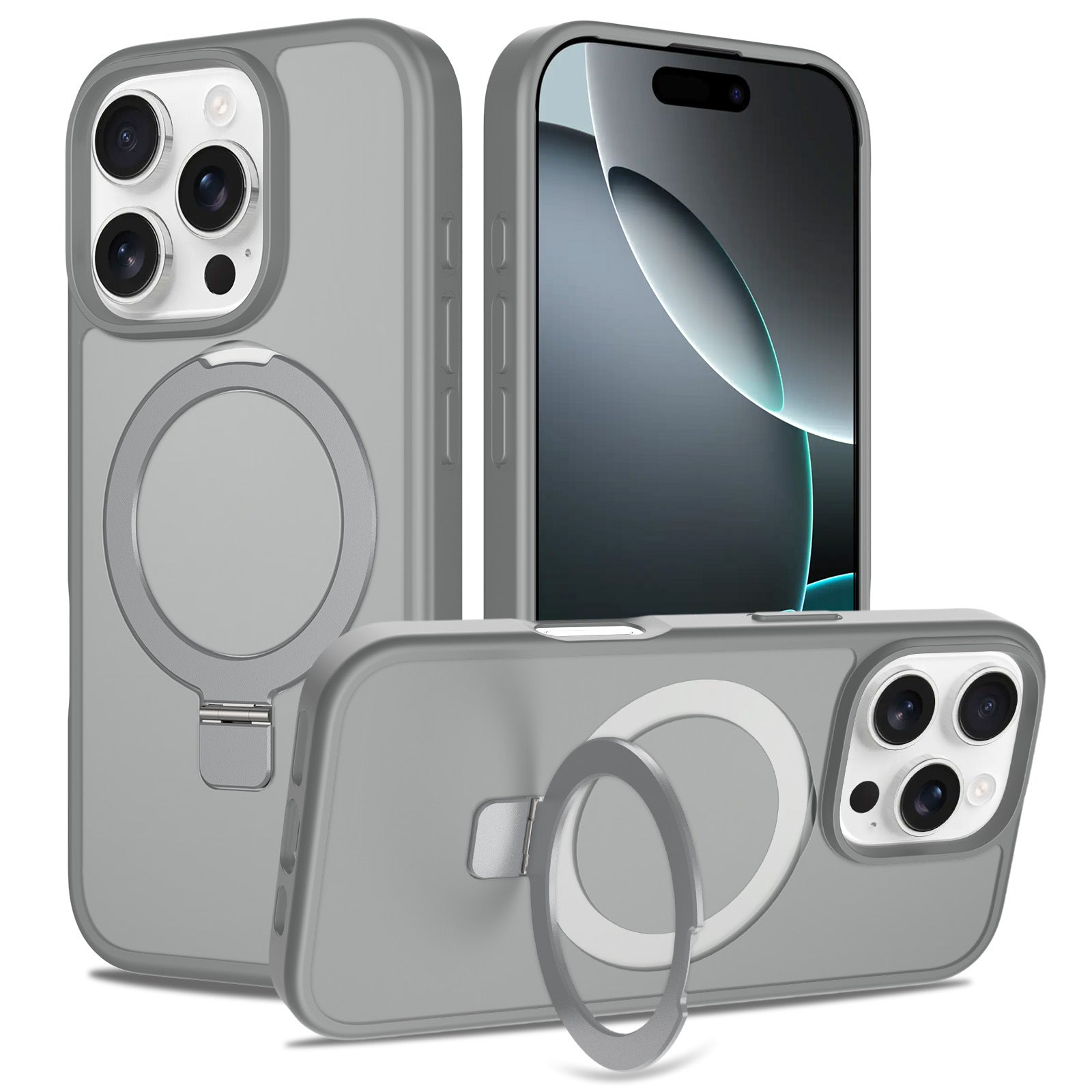 Applicable to Apple 17pm bracket mobile phone case magnetic suction two-in-one iphone16promax matte 15 protective case